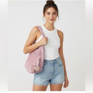 Glossier pink market woven bag (limited edition)